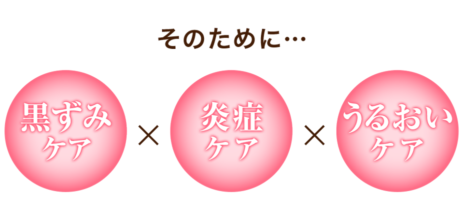 そのために・・・（黒ずみケア×炎症ケア×うるおいケア）